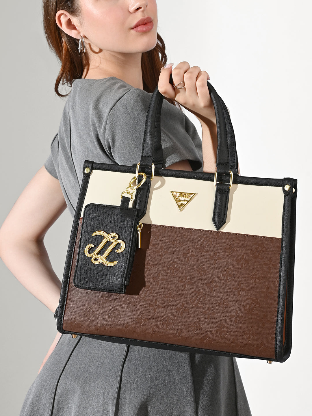 Lavie Signature Ithaca Colourblock Medium Tote Bag