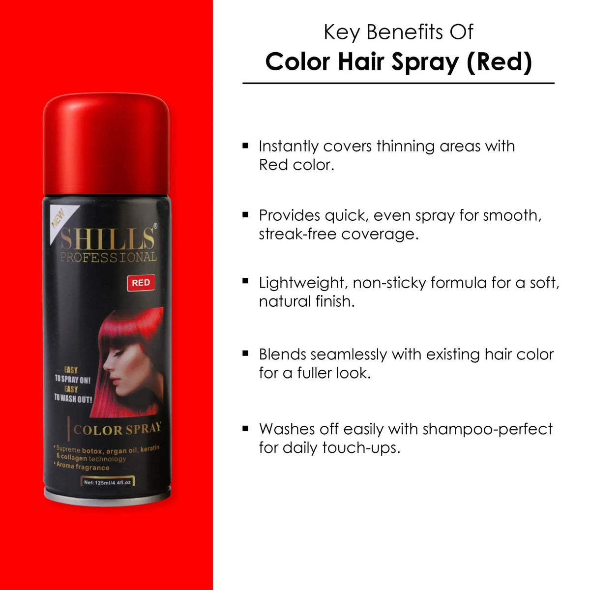 Shills Professional Color Hair Spray (RED)