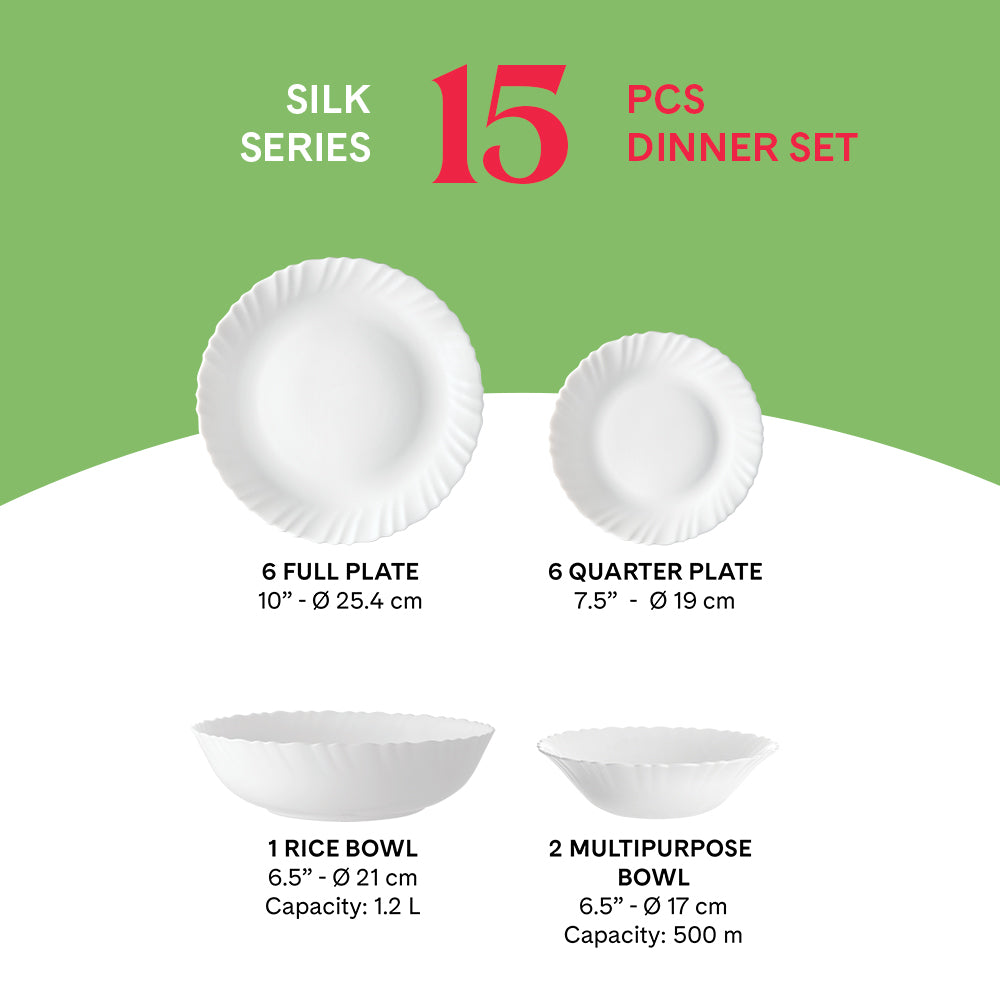 Borosil Larah Ayana Dinner Set 15 Pcs Set