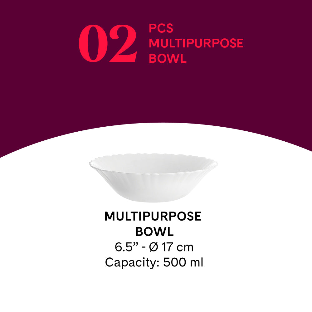 Borosil Larah Pansy Multipurpose Bowl Set