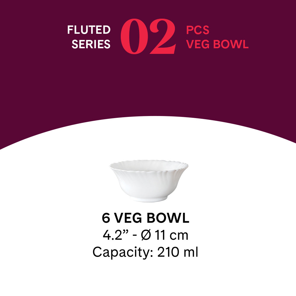 Borosil Dark Forest Veg Bowl Fluted Set