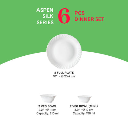 Borosil Larah Aspen Dinner Set 6 Pcs Set