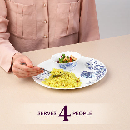 Borosil Larah Blue Cascade Dinner Set 10 Pcs Set
