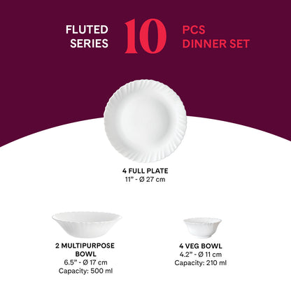 Borosil Larah R Carnation Dinner Set 6 Pcs Set