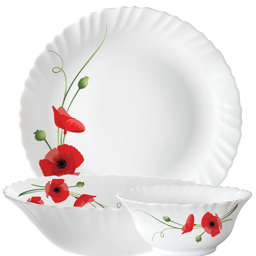 Borosil Larah R Carnation Dinner Set 6 Pcs Set