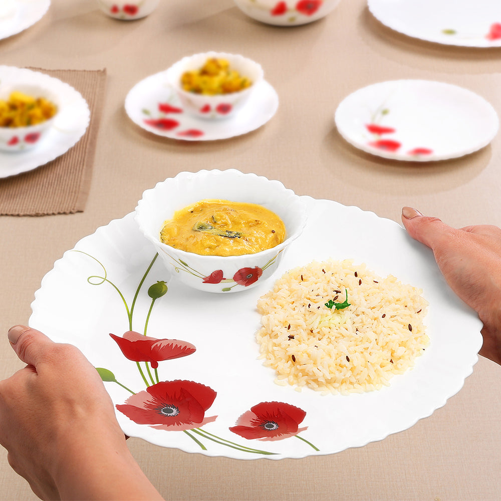 Borosil Larah R Carnation Dinner Set 6 Pcs Set