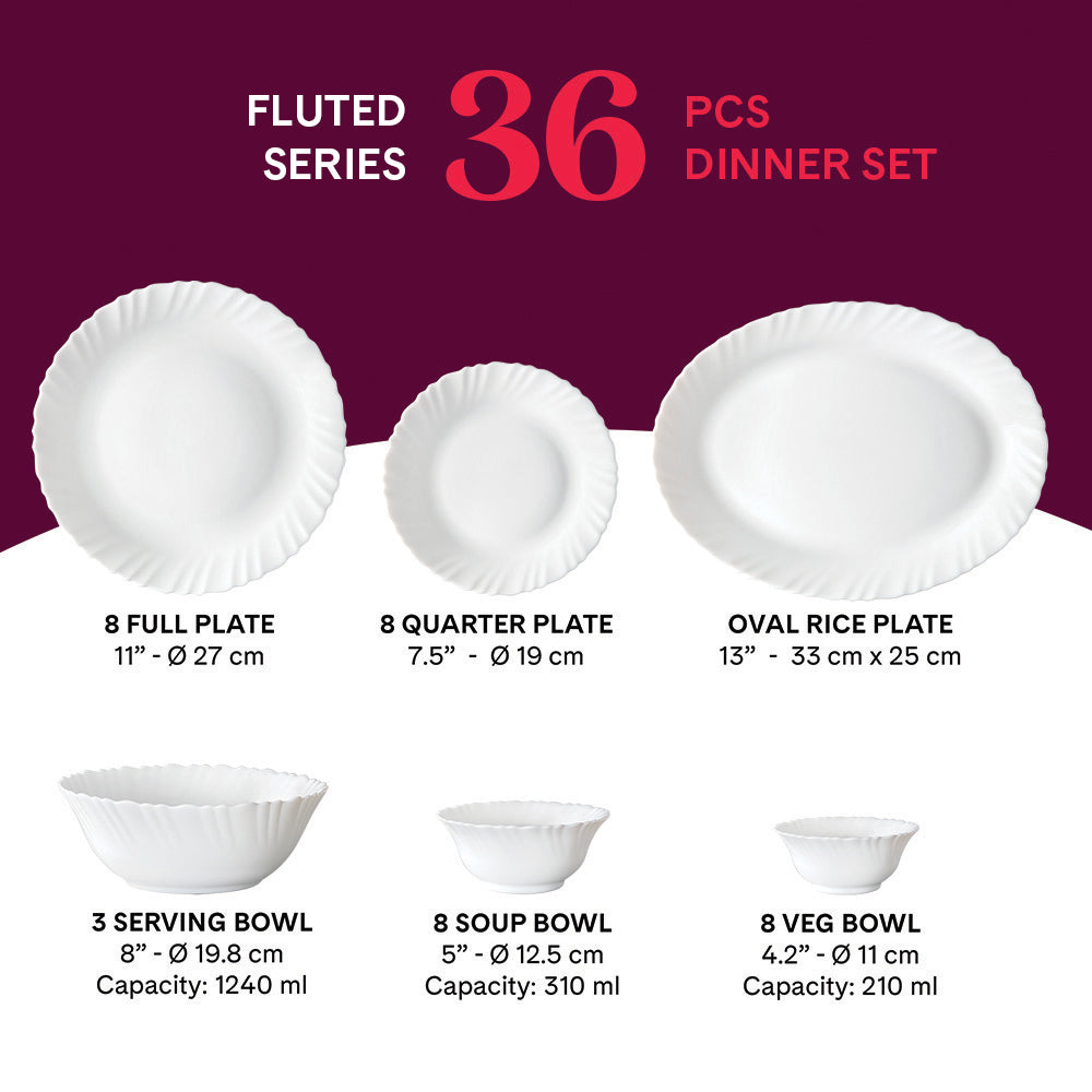 Borosil Larah Twig Dinner Set 27 Pcs Set Serves 6