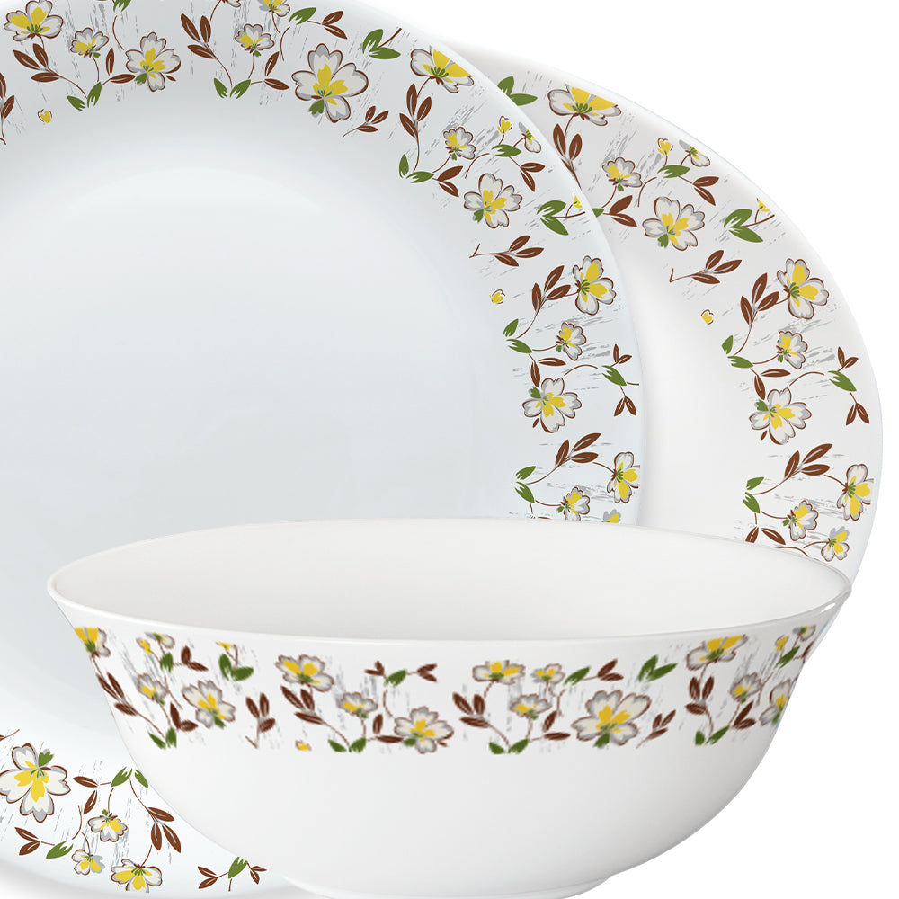 Borosil Larah Amara Maroon Dinner Set 44 Pcs Set Serves 8