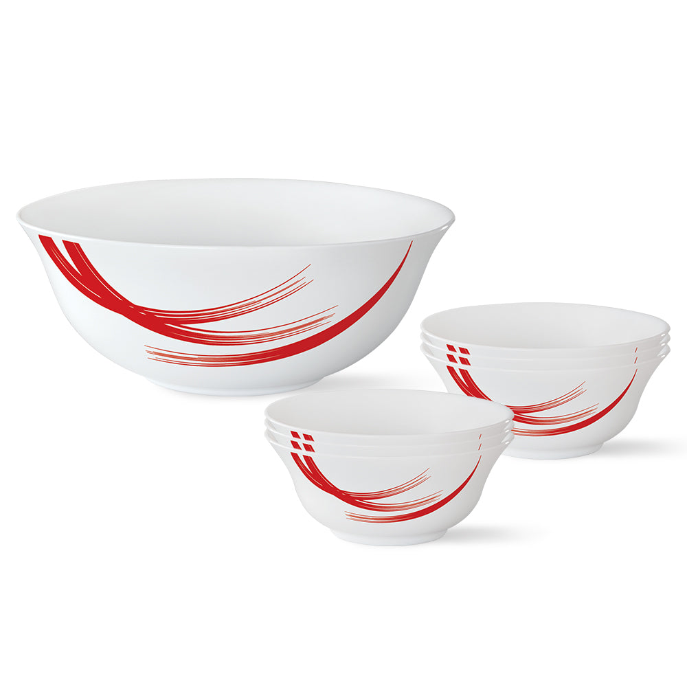 Borosil Larah Red Stella Pudding Set 7 Pcs Set