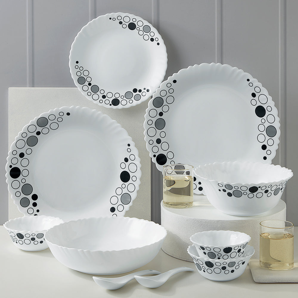 Borosil Larah Luna Dinner Set 35 Pcs Set Serves 6