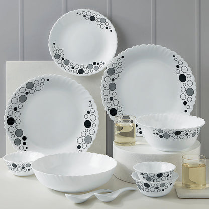Borosil Larah Luna Dinner Set 35 Pcs Set Serves 6