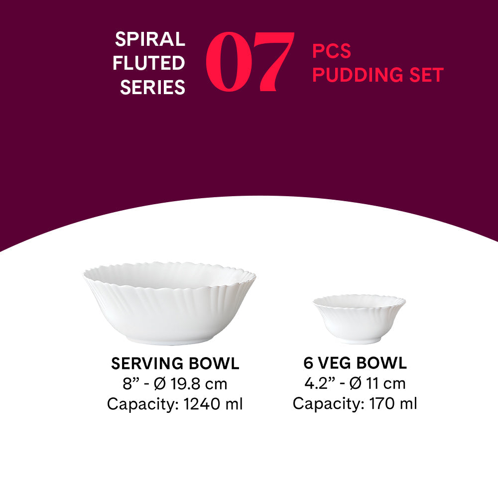 Borosil Larah Spiral Pudding Set 7 Pcs Set