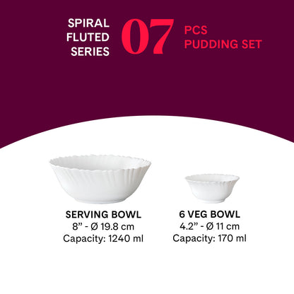 Borosil Larah Spiral Pudding Set 7 Pcs Set