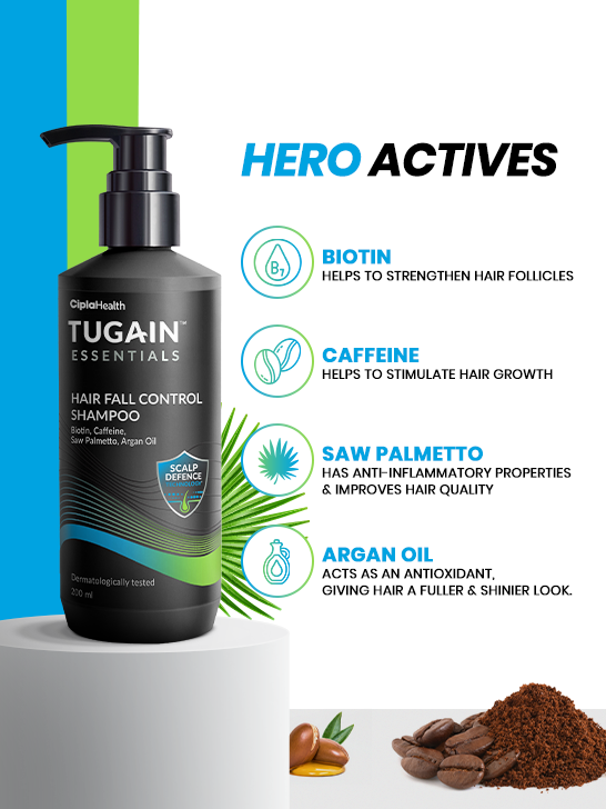Tugain Essentials Pack of 2 Hair Fall Control Shampoo
