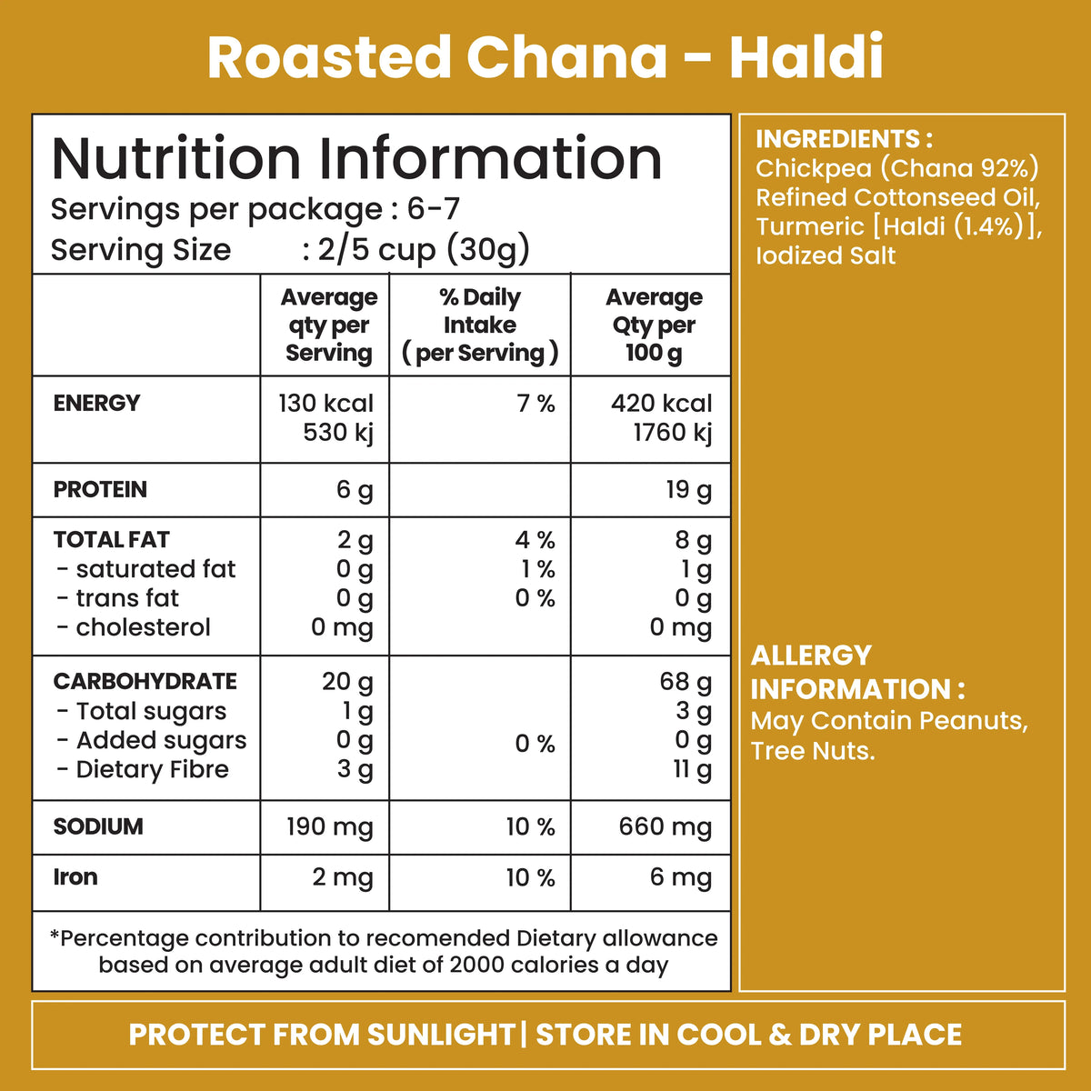 Jabsons Foods Haldi Roasted Chana