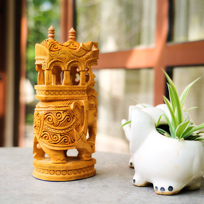 CREATUNIQ Handmade Wooden Ambari Elephant