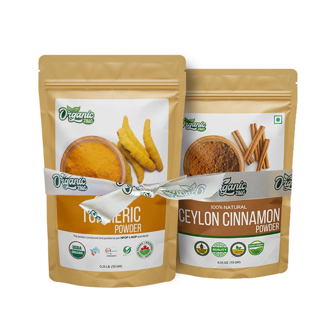 Organic Zing Cinnamon and Turmeric Powder Combo