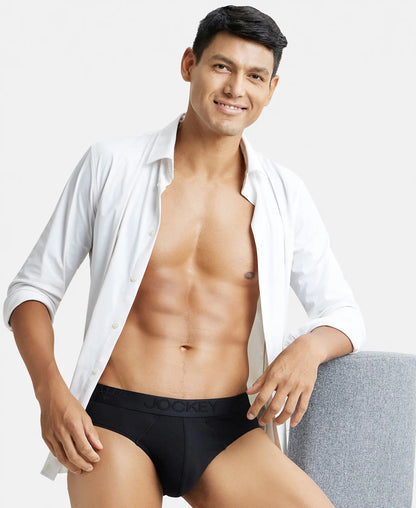 tencel micro modal cotton elastane solid brief with natural stayfresh properties black ic24
