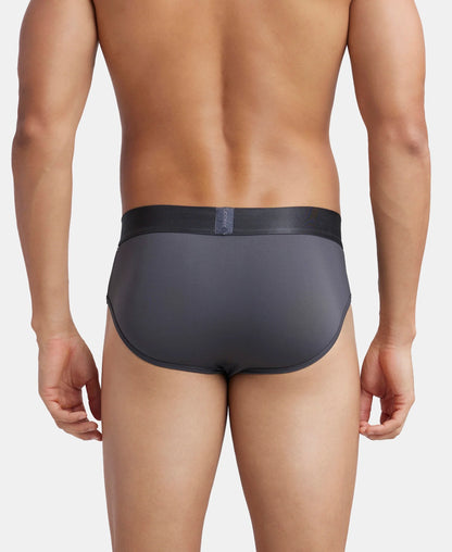 tactel microfiber elastane stretch solid brief with moisture move properties ebony navy pack of 2 ic27