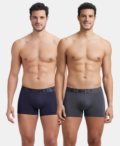 tactel microfiber elastane stretch solid trunk with moisture move properties ebony navy pack of 2 ic28