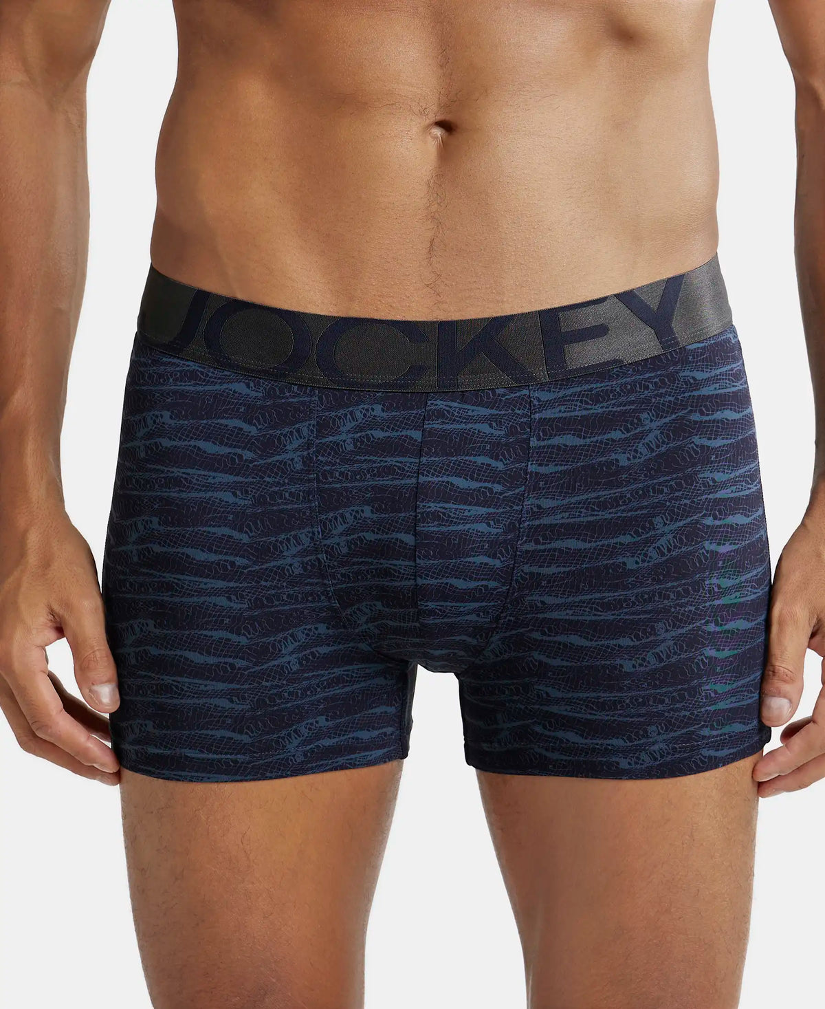 tactel microfiber elastane printed trunk with moisture move properties true navy printed ic30