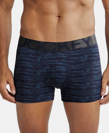 tactel microfiber elastane printed trunk with moisture move properties true navy printed ic30