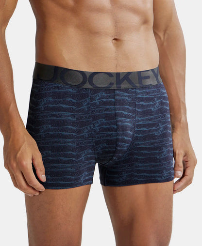 tactel microfiber elastane printed trunk with moisture move properties true navy printed ic30