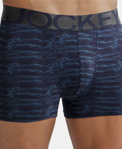 tactel microfiber elastane printed trunk with moisture move properties true navy printed ic30