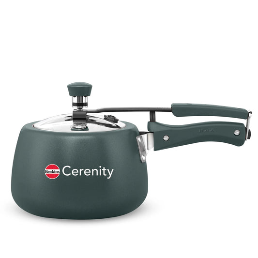 Hawkins Induction Cerenity Pressure Cooker Olive Green 3 Litre Ceramic Nonstick Pressure Cooker
