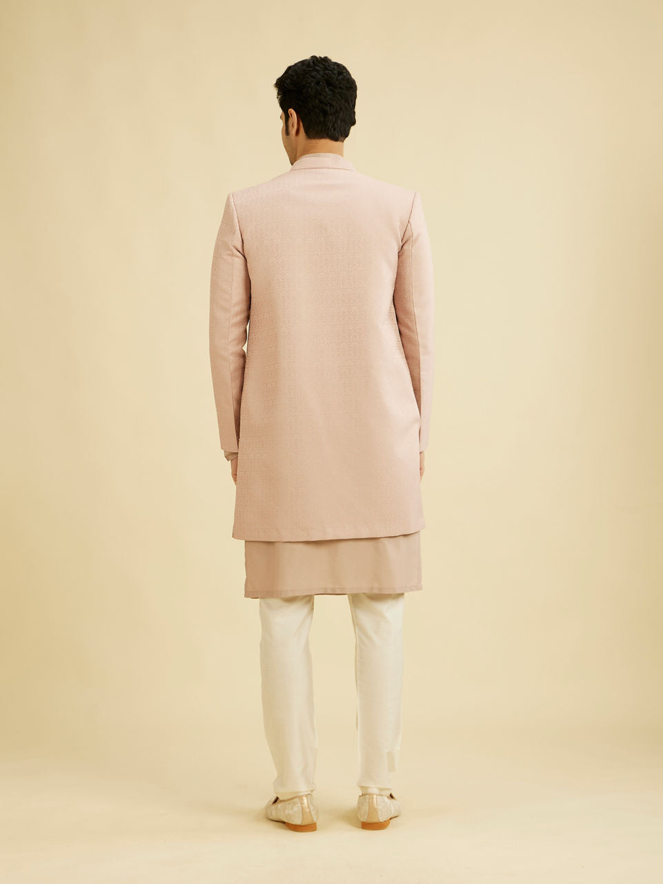 Manyavar Lilac Self Design Jacket Indo Western - view 7
