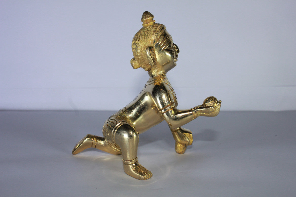 Brass Laddu Gopal Statue Murti Idol 659g - PUSHMYCART