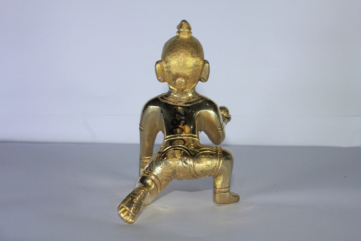 Brass Laddu Gopal Statue Murti Idol 659g - PUSHMYCART