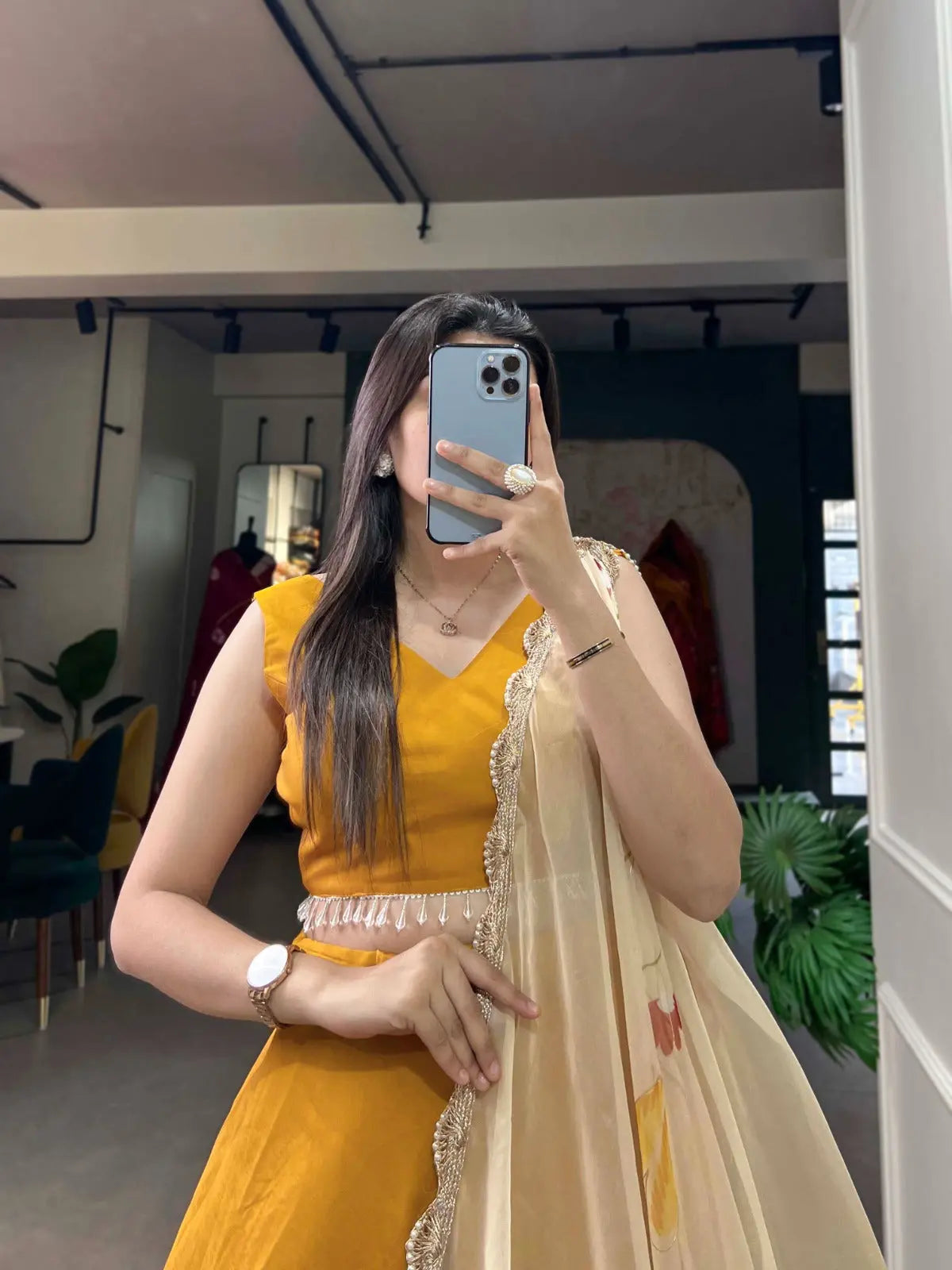 Ethenika Viscose Chanderi Lehenga Choli Set