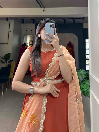 Ethenika Viscose Chanderi Lehenga Choli Set