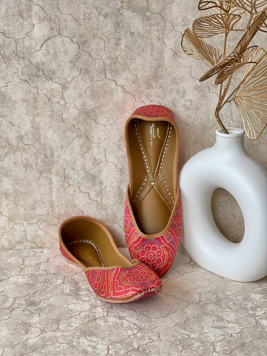 Juttix Bandhni Printed Laila Juttis for Women