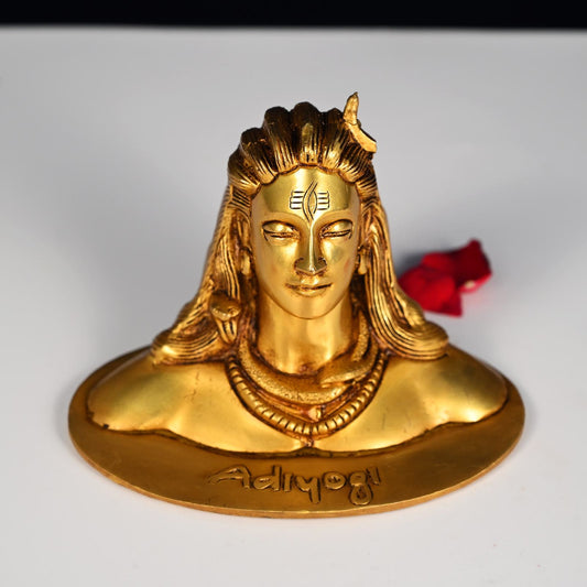 Brass Adiyogi Shiva Statue 1436g - PUSHMYCART
