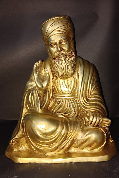 Brass Guru Nanak Statue 12.7kg - PUSHMYCART