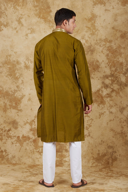 Veshbhoshaa Bluesaanchi Mirror Magic Field Drab Men'S Kurta Set - PUSHMYCART