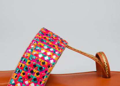 Dhaga Prism Glimmer Flat Kolhapuri for Women