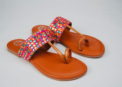Dhaga Prism Glimmer Flat Kolhapuri for Women