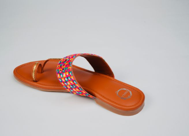 Dhaga Prism Glimmer Flat Kolhapuri for Women