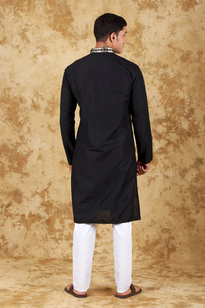 Veshbhoshaa Bluesaanchi Mirror Magic Black Men'S Kurta Set - PUSHMYCART