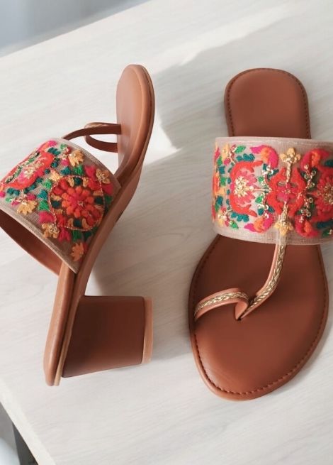 Dhaga Mehfil Block Heel Kolhapuri for Women
