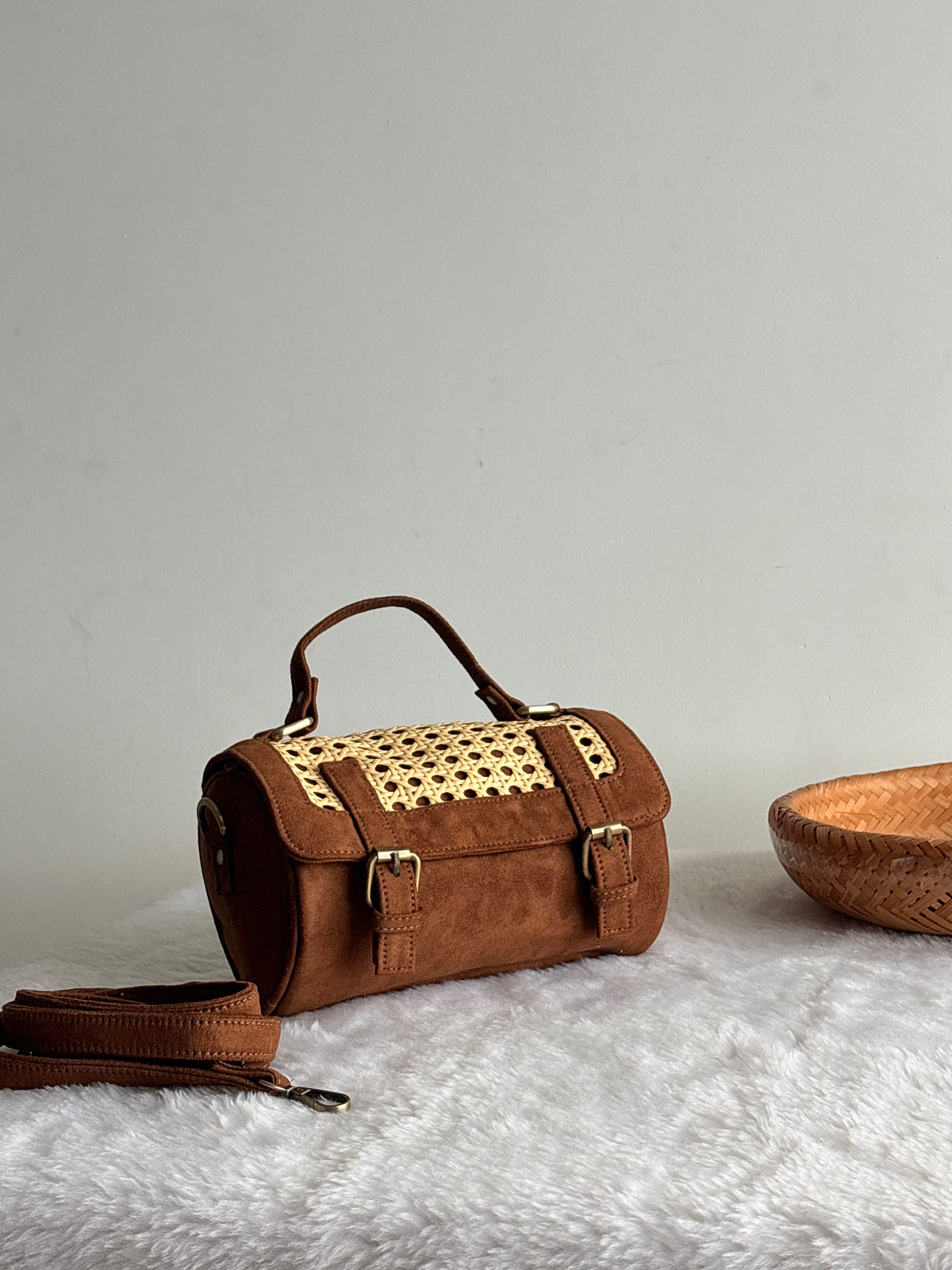 Juttix Rattan Drum Bag for Women image
