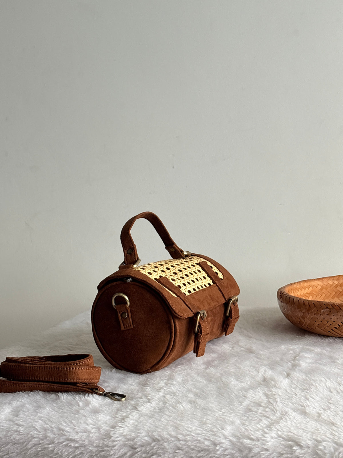 Juttix Rattan Drum Bag for Women image