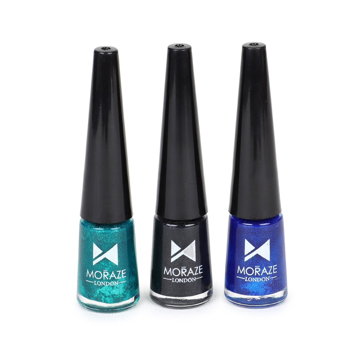 Close-up of Moraze Cosmetics MRZ Coloured Glitter Eyeliner, showcasing vibrant shimmer on an eyelid. - Image 4