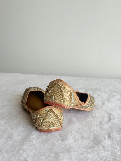 Juttix Zehra Gold Juttis for Women