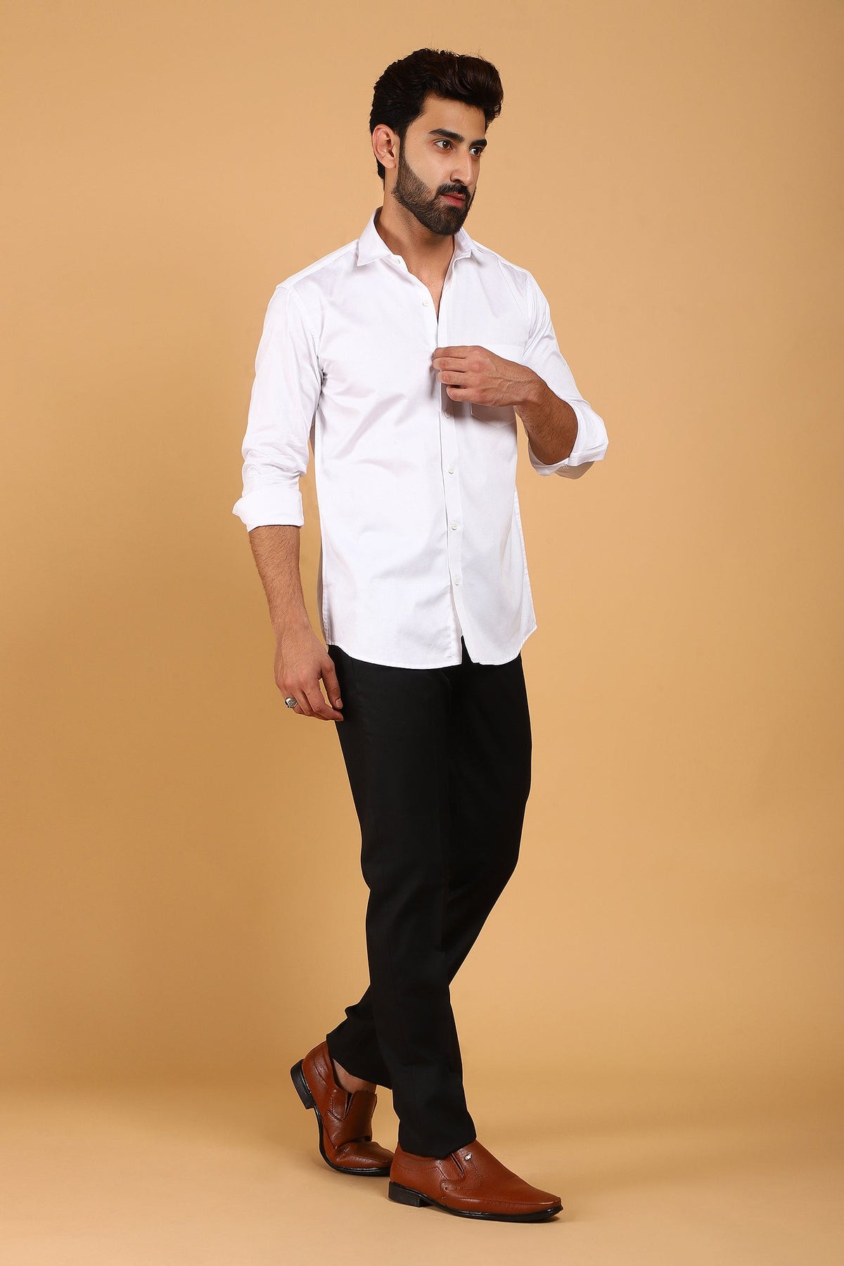 Veshbhoshaa Bluebird Men'S White Premium  Shirt - PUSHMYCART