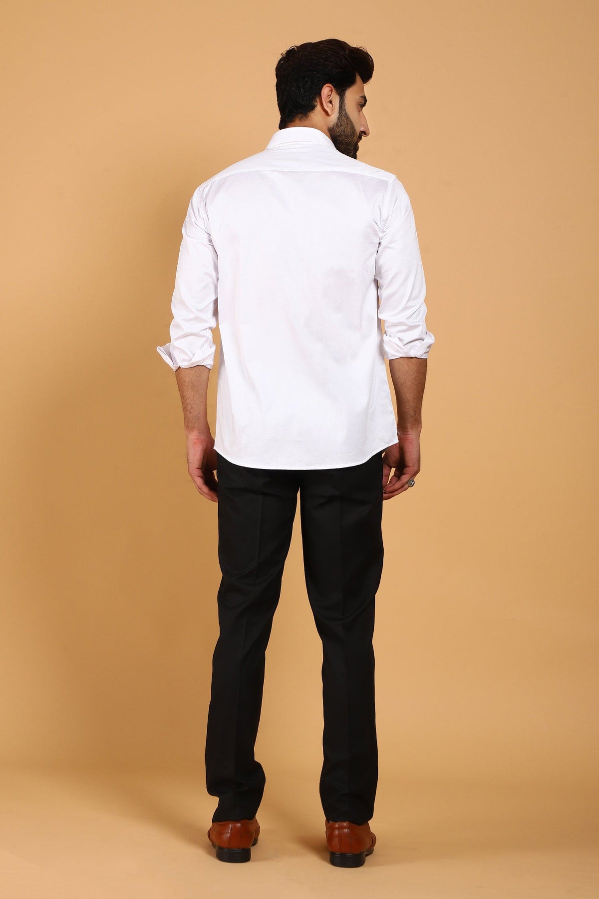 Veshbhoshaa Bluebird Men'S White Premium  Shirt - PUSHMYCART