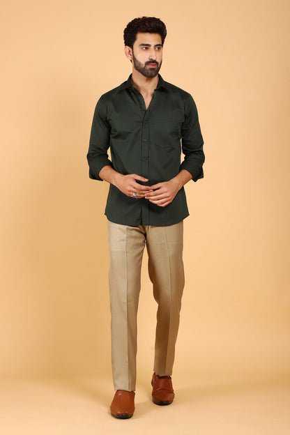 Veshbhoshaa Bluebird Men'S Sepia Texture Formal Trouser - PUSHMYCART